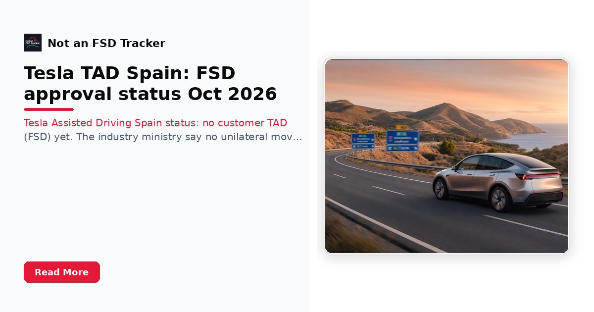 Tesla TAD Spain: FSD approval status Oct 2026
