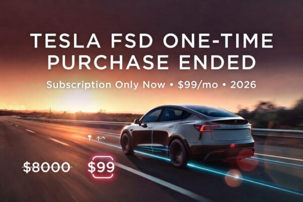 Tesla FSD one time purchase ended February 2026 now subscription only at 99 dollars per month